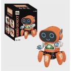 Robô Dançarino Brinquedo Infantil Com Som Luz E Movimentos(FOFURA)(Laranja) - DM Toys