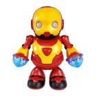 Robô Herói Brinquedo Homem de Ferro Dançarino Com Luz Som Diversão