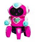 Robô Que Dança Rosa Pink Gira Luzes Led E Musical Brinquedo - 99 Toys