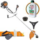 Roçadeira Aparador de Grama Máquina de Cortar Grama Á Gasolina Tekna RL430P Plus 2T 43cc 1,7HP 10.000RPM Completa com Lâmina de Corte 3 Pontas + Cabeçote Nylon + ÓLEO CASTROL STIHL 2T