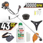 Roçadeira Cortador Aparador de Grama Profissional Á Gasolina Tekna RL430P Plus 2T 43cc 1,7HP 10.000RPM Lateral Com Lâmina 3 Pontas e Carretel Nylon + ÓLEO STIHL 2T