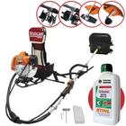 Roçadeira Costal Multifuncional Vulcan VRC430 43cc 1,7Hp Á Gasolina 2 Tempos C/ Faca 2 Pontas, Carretel Nylon + Enxada Capinadeira e Enxada Cultivadora + ÓLEO STIHL 2T de 500ml