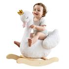 Rocking Horse labebe Plush Wooden White Swan por 1-3 anos