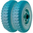 Roda Maciça Cinza Clara Com Rolamento Rolete 250-4 Eixo 3/4" - Kit 2 Unidades