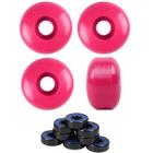 Rodas de skate com rolamentos e espaçadores ABEC 7 rosa 52mm