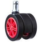 Rodízio P/ Cadeira Gamer 55mm Vermelho Anti-Risco Giratório