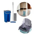 Rodo Flat Mop E Balde Lava E Seca Com 2 Refil Sortido