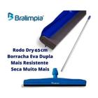 Rodo Profissional 65cm Dry Borracha Dupla Bralimpia Com cabo