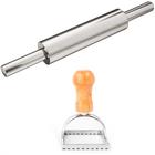 Rolo de Inox antiaderente para massas e Cortador de ravioli quadrado 7cm - Rolo de massas