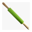 Rolo De Massa Em Silicone Com Cabo De Madeira - Verde