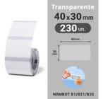 Rolo Etiqueta Niimbot B1 / B21 Transparente 40x30mm (230un)