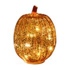 Romingo Mercury Glass Pumpkin Light com Timer para Decorações de Abóbora de Halloween Outono e Decoração de Ação de Graças, Ouro 7,5 polegadas