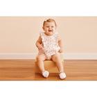 Romper Baby Gut menina flores branco/rosa claro