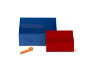 Room Copenhagen LEGO Brick Scooper Set - Limpeza fácil para blocos de construção e outros brinquedos - 1 grande colher azul brilhante 7,63 x 5,19 polegadas e 1 pequena colher vermelha brilhante 5,07 x 3,46 polegadas - Inclui separador de tijolos