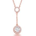 Rosa de prata esterlina GP Open CZ Circle com colar suspenso