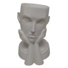 Rosto Enfeite Decoração Impressão 3D Porta Objeto Vaso 14 cm Sala Branco
