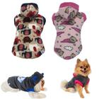 Roupa Agasalho Casaco Puppy Pet com Capuz Cachorro Gato Outono Inverno Pickorruchos- Pequeno