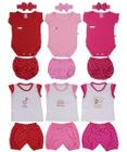 Roupa Bebê Recém-nascido Menina Camiseta Body Kit 15 Peças
