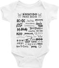 Roupa Body Bebê Infantil Nascido Para Ouvir Rock - TAMANHO RN