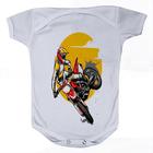 Roupa Body Bebê Manga Comprida Estampado de Moto Esportiva