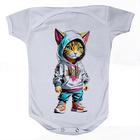 Roupa Body Bebê Manga Comprida Estampado Estampa Gato