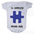 Roupa Body Bebê Manga Comprida Estampado eu completo a mamãe