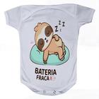 Roupa Body Bebê Manga Curta Estampado Bateria Fraca