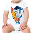 Roupa Body Bebê Manga Curta Estampado Estampa Tubarão