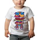 Roupa Body Bebê Manga Curta Estampado Hamburguer