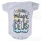 Roupa Body Bebê Manga Curta Estampado Milagre de Deus