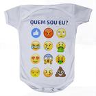 Roupa Body Bebê Manga Curta Estampado Smile Emoji Memes