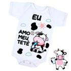 Roupa Body Bebê Temático Amo meu Tetê Fazendinha Bezerrinho Mesversário 