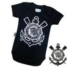 Roupa Body Bebê Temático Torcedor Corinthians Escudo - Oficial - Revedor