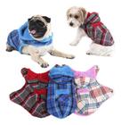 Roupa Capa Scot Inverno Pet Xadrez Pelucia Cachorro Inverno Outono Frio - Médio