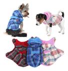 Roupa Capa Scot Inverno Pet Xadrez Pelucia Cachorro Inverno Outono Frio - Pequeno