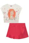 Roupa Crooped Short Saia Infantil Conjunto Kukie Estiloso e Confortável