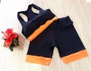 Roupa de academia conjunto feminino fitness preto - DINALU