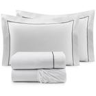 Roupa de Cama Casal Queen Glass Clean 200 Fios 100% Algodão 04 Peças - Branco / Preto