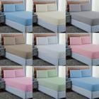 Roupa de Cama Solteiro 300 Fios com Ponto Palito 2 peças Lençol 100% Algodão