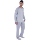 Roupa De Dormir Masculino Para o Frio Pijama Canelado Conjunto De Blusa Manga Longa E Calça