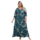 Roupa Feminina Plus Size Vestido Longo Manga 3/4 Seroy 490