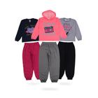 Roupa Infantil de Inverno 3 Conjunto Menina Blusas + Calças Moletom 1 a 8 ANOS