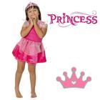 Roupa Infantil De Princesa Aurora Rosa De Menina Com Tiara