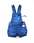 Roupa Infantil Jardineira Macacão Jeans Confortável Bebê Menina