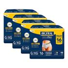 Roupa Íntima Bigfral Derma Plus Tamanho G/XG - 4 Pacotes com 16 Fraldas - Total 64 Tiras