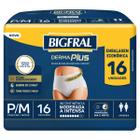 Roupa Íntima Derma Plus Bigfral - Tamanho P/M - 16 unidades