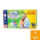 Roupa Íntima Lifree Extra Absorção Tamanho P/M - 4 Pacotes com 16 Fraldas - Total 64 Tiras