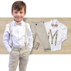 Roupa Juvenil Social Masculino Batizado Casamento Gravata E Suspensório Varias Cores - Envio Já