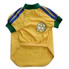 Roupa Para Cachorro Camiseta De Futebol Tema Brasil Tamanho M Na Cor Verde E Amarela