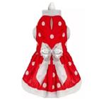 Roupa Pet Vestido Vermelho Bolinha Cachorro Porte Grande